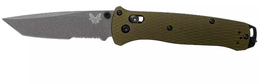 Bailout AXIS Folding Knife 3.38" CPM-M4 Gray Cerakote Tanto Combo Blade, Woodland Green Aluminum Handle 537SGY-1 - Image 2