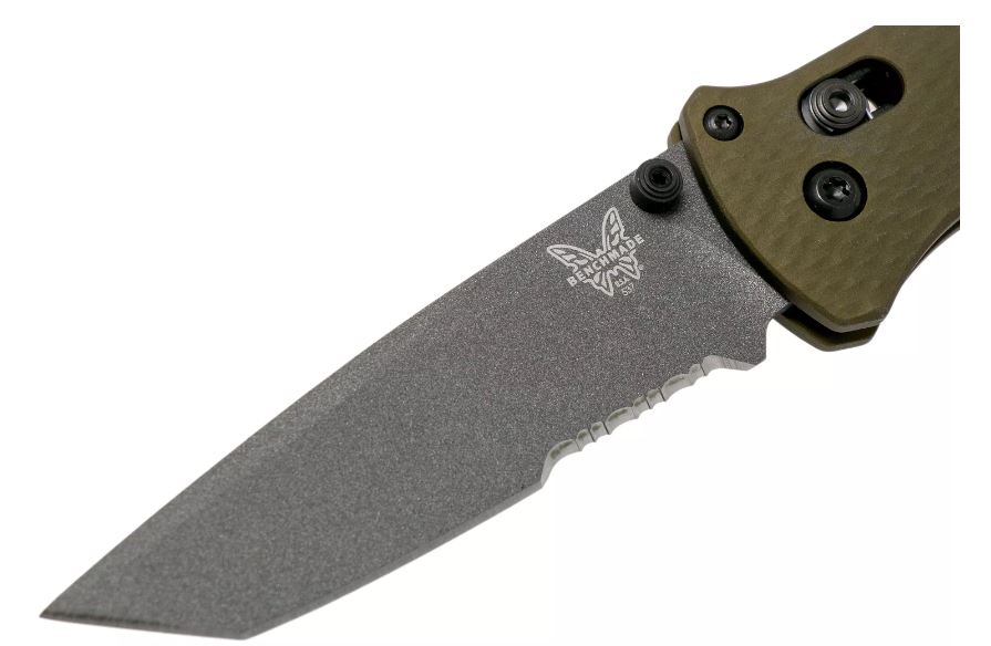 Bailout AXIS Folding Knife 3.38" CPM-M4 Gray Cerakote Tanto Combo Blade, Woodland Green Aluminum Handle 537SGY-1 - Image 3
