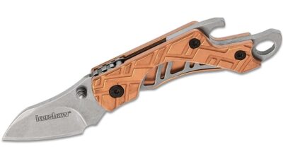 Cinder Folder Keychain 1.375 Inch Stonewashed Blade Liner Lock Copper Handle 1025CUX