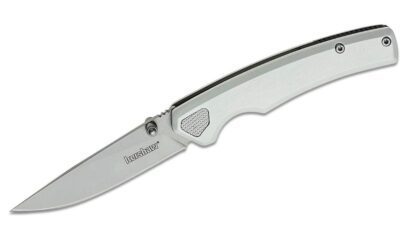 Epistle Folding Knife 3" Bead Blasted Blade, Clear Anodized Aluminum Handle, Liner Lock 2131