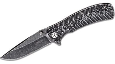 Starter Assisted Flipper Knife 3.4" Blackwash Plain Blade, Stainless Steel Handle, Liner Lock 1301BW