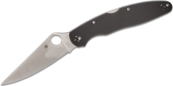Police 4  Taschenmesser Black G-10 4.42″ Full-Flat Bohler K390 Plain Edge C07G4