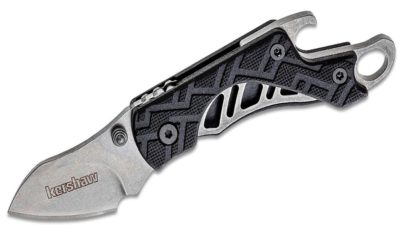 Cinder Keychain Folding Knife 1.4" Stonewashed Blade, Zytel Handle, Liner Lock 1025X