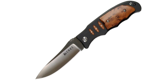 Sentinel 3.5" Plain Edge Blade w/ Hardwood Scales Folding Knife, Liner Lock 7122W