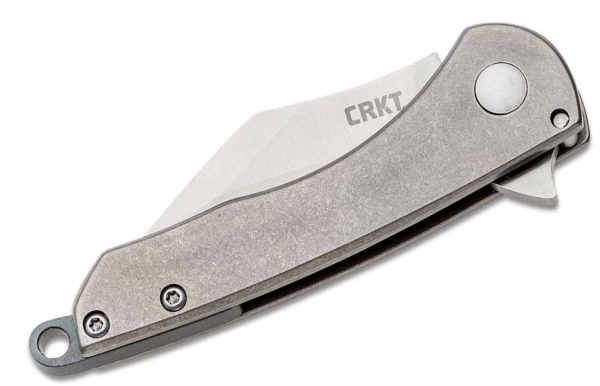 Jettison Compact Flipper 2.028" Wharncliffe Blade, Stonewashed Titanium Handle 6120 - Image 2