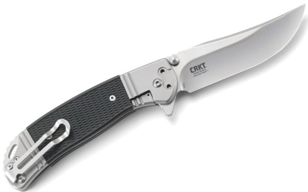 Ruger Hollow-Point Flipper Knife 3.614" Satin Clip Point Blade, Stainless Steel Handle with Plastic Inserts, Frame Lock R2301 - Image 2
