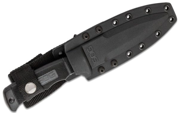 SEAL Pup Fixed 4.75" Powder Coated Combo Blade, GRN Handle, Kydex Sheath M37K - Image 3