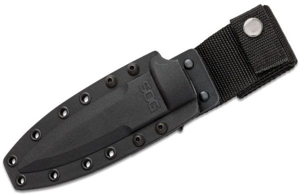 SEAL Pup Fixed 4.75" Powder Coated Combo Blade, GRN Handle, Kydex Sheath M37K - Image 4