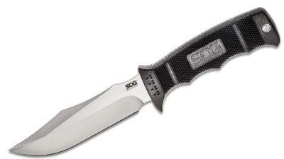 Seal Pup Elite Fixed Blade E37SN-CP - Black TiNi 4.85" AUS-8 Blade, GRN Handle, MOLLE Compatible Nylon Sheath E37N-CP