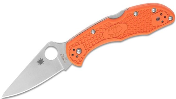 Delica 4 Flat Ground 2-7/8" VG10 Satin Plain Blade, Orange FRN Handle, Lockback C11FPOR