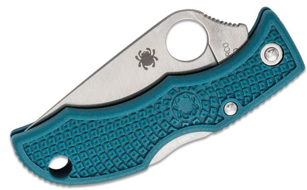 Ladybug 3 Key Ring Folding Knife 1.97" K390 Satin Plain Blade, Blue FRN Handle, Lockback LFP3K390 - Image 2