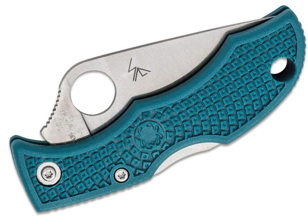 Ladybug 3 Key Ring Folding Knife 1.97" K390 Satin Plain Blade, Blue FRN Handle, Lockback LFP3K390 - Image 3