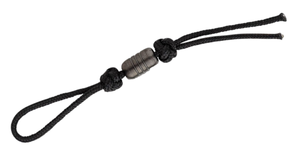 Black Paracord Lanyard with Black DLC Steel Bead, 4.75" Overall 104331F