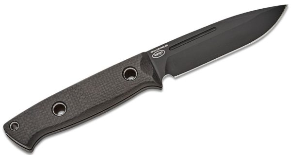 Bushcrafter Fixed Blade Knife 4.38" CPM-CruWear Black Drop Point Blade, Carbon Fiber Handle with Red Spacers, Injection Molded Sheath 163BK - Image 2