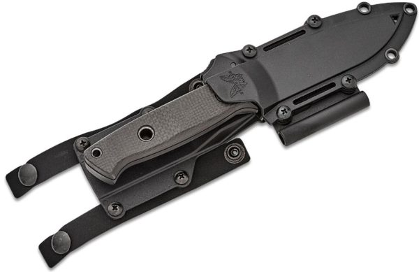 Bushcrafter Fixed Blade Knife 4.38" CPM-CruWear Black Drop Point Blade, Carbon Fiber Handle with Red Spacers, Injection Molded Sheath 163BK - Image 3