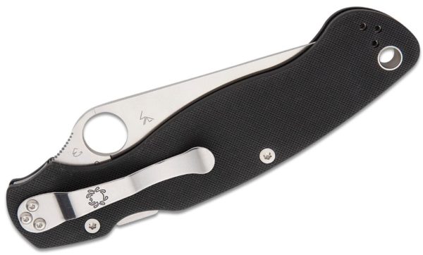 Military 2 Compression Lock Folding Knife 4" S30V Satin Plain Blade, Black G10 Handle C36GP2 - Image 3