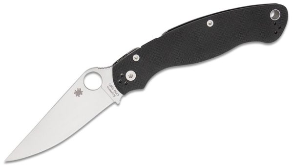 Military 2 Compression Lock Folding Knife 4" S30V Satin Plain Blade, Black G10 Handle C36GP2