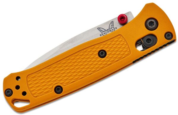 Mini Bugout AXIS Folding Knife 2.82" S30V Satin Plain Blade, Daybreak Yellow Grivory Handle 533-08 - Image 2