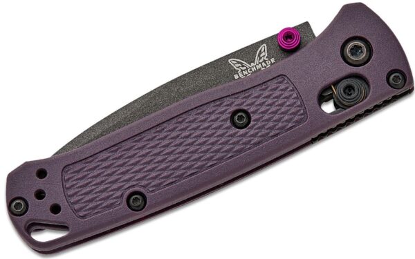 Mini Bugout AXIS Folding Knife 2.82" S30V Tungsten Gray Cerakote Plain Blade, Dark Purple Grivory Handle 533GY-09 - Image 2