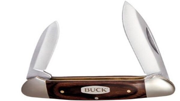 389 Canoe Folding Dual Blade Knife, Woodgrain Handle with Nickel Silver Bolsters 0389BRS-B