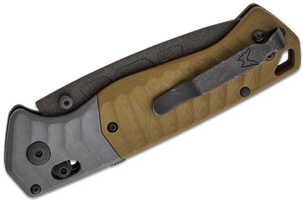 PSK AXIS-Assisted Folding Knife 3.4" CPM-MagnaCut Cobalt Cerakote Drop Point Blade, Milled OD Green G10 Handle with Gray G10 Bolsters 593BK - Image 4