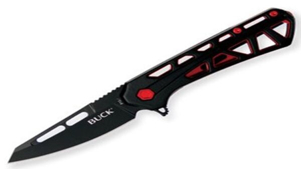 813 Trace Ops Folder Mini Black Red Handle Tanto Blade 0813BKS-B