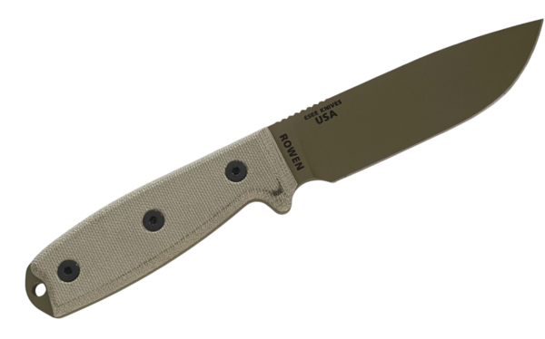 Dark Earth Plain Edge Fixed Blade Knife, Micarta Handle, Black Sheath, MOLLE Back and Clip Plate ESEE-4P-MB-DE - Image 2