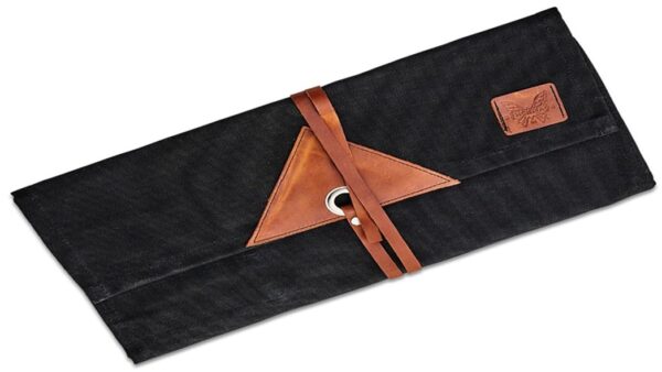 Waxed Canvas Cutlery Knife Roll, Black  50088