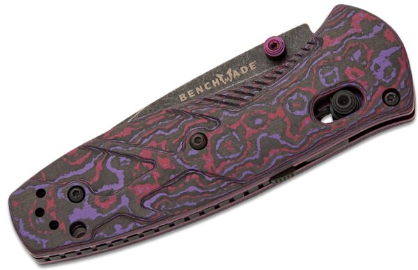 Mini Barrage AXIS-Assisted Folding Knife 2.91" S90V Black DLC Battlewash Drop Point Plain Blade, Purple Haze FatCarbon Handle 585BK-251 - Image 3