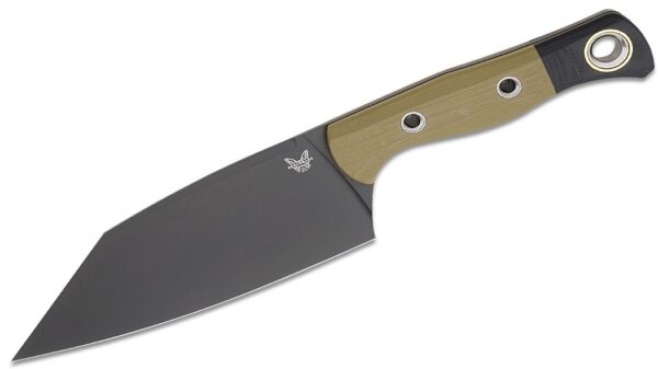 Station Fixed Blade Knife 5.82" CPM-154 Black Clip Point Blade, OD Green G10 Handle with Black G10 Bolsters, Plastic Sheath 4010BK-01