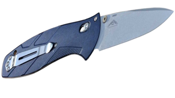 Barrage AXIS Assisted Folding Knife 3.6" S30V Stonewashed Drop Point Blade, Blue Canyon Richlite Handle 581-03 - Image 2