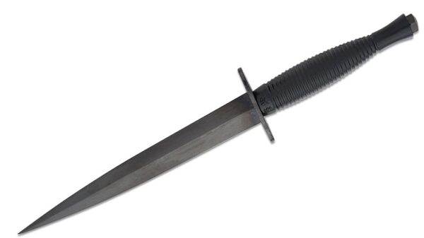 Fairbairn Sykes British Commando Dagger 6-7/8" Black Blade, Leather  Sheath SHE006