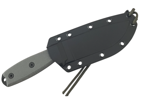 Fixed 4.5" 1095 Black Plain Blade, Canvas Micarta Handle, Black Sheath, Clip Plate Esee-4P-B - Image 4