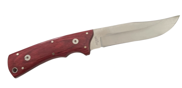 Lion King Premium 300 Satin Fixed Blade Knife Cherrywood Handle, Brown Leather Sheath K300UK/CW - Image 2