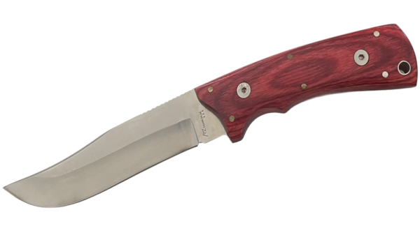 Lion King Premium 300 Satin Fixed Blade Knife Cherrywood Handle, Brown Leather Sheath K300UK/CW