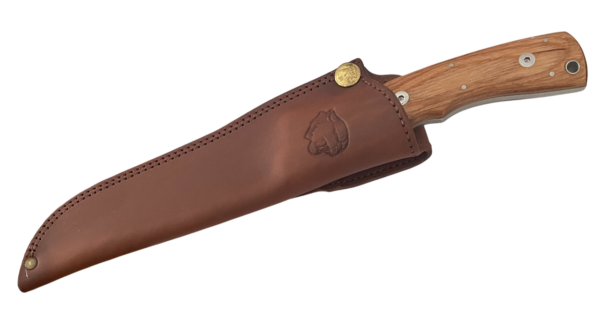 Lion King Premium 302 Satin Fixed Blade Knife Yukon Blonde Ashwood Handle K302UK/BA - Image 3