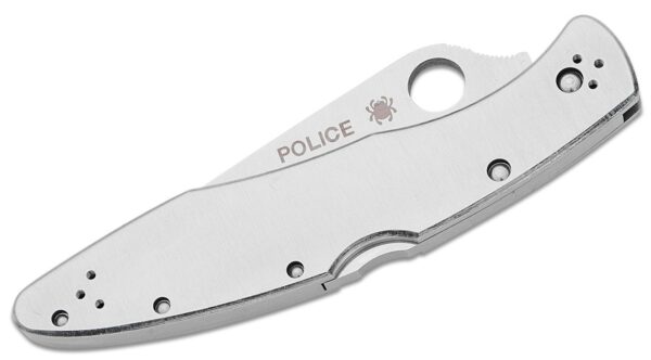 Police Folding Knife  4-1/8" VG10 Combo Blade, Stainless Steel Handle, Lockback C07PS - Image 3