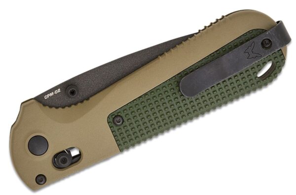 Redoubt AXIS Folding Knife 3.55" CPM-D2 Cobalt Cerakote Tanto Plain Blade, Ranger and Forest Green Grivory Handle 431BK-1 - Image 4