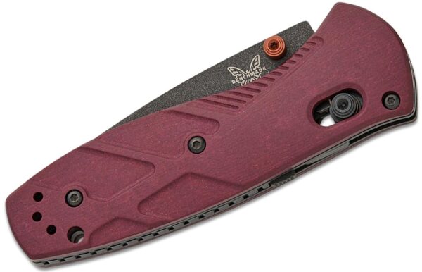 Mini Barrage AXIS-Assisted Folding Knife 2.91" S30V Black Drop Point Plain Blade, Redstone Richlite Handle 585BK-04 - Image 3