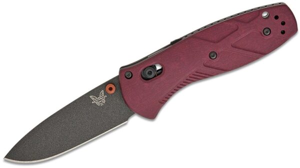 Mini Barrage AXIS-Assisted Folding Knife 2.91" S30V Black Drop Point Plain Blade, Redstone Richlite Handle 585BK-04