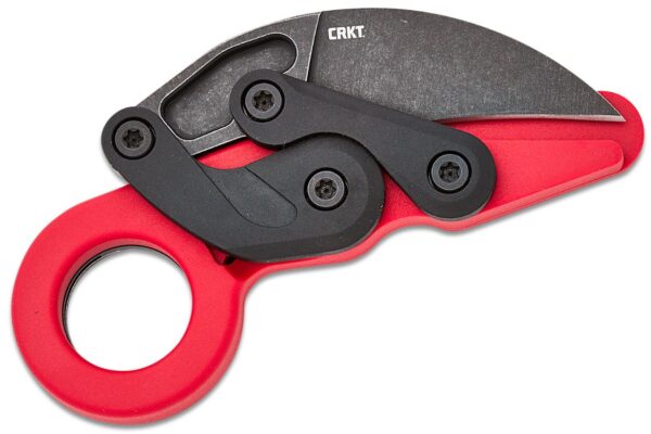 Provoke Kinematic Folding Morphing Karambit 2.47" 1.4116 Black Stonewashed Plain Blade, Red Grivory Handle 4041R - Image 4