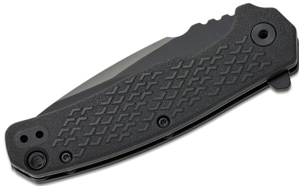 1407 Conduit Liner Lock Assisted Flipper Knife 2.9" Black Oxide Spear Point Combo Blade, Black Glass-Reinforced Nylon Handle, Reversible Clip 1407ST - Image 3