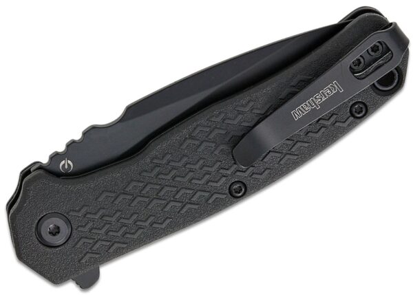 1407 Conduit Liner Lock Assisted Flipper Knife 2.9" Black Oxide Spear Point Combo Blade, Black Glass-Reinforced Nylon Handle, Reversible Clip 1407ST - Image 4