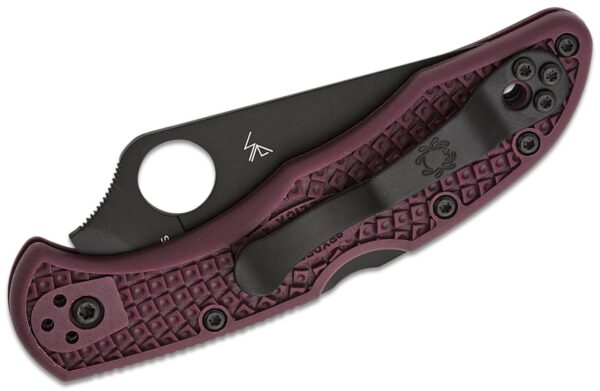 Delica 4 Lightweight Sprint Run Folding Knife 2.9" CTS-PD#1 Black Plain Blade, Burgundy FRN Handle, Lockback C11BGBKP - Image 4