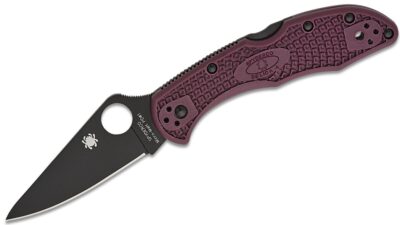 Delica 4 Lightweight Sprint Run Folding Knife 2.9" CTS-PD#1 Black Plain Blade, Burgundy FRN Handle, Lockback C11BGBKP