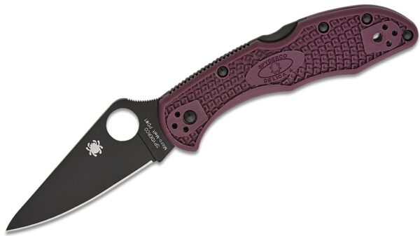 Delica 4 Lightweight Sprint Run Folding Knife 2.9" CTS-PD#1 Black Plain Blade, Burgundy FRN Handle, Lockback C11BGBKP