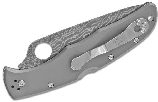 Endura Flat Ground Folding Knife 3.83" VG10 Damascus Plain Blade, Titanium Handle, Lockback C10TIPD - Image 3