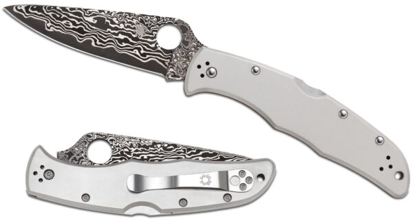 Endura Flat Ground Folding Knife 3.83" VG10 Damascus Plain Blade, Titanium Handle, Lockback C10TIPD - Image 5