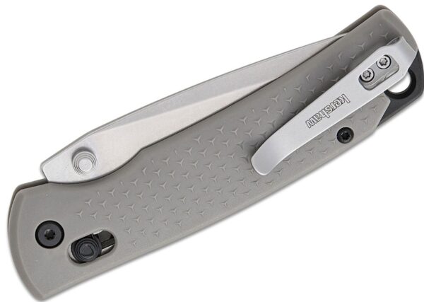 Sequence DuraLock KVT Folding Knife 3.32" Stonewashed Drop Point Blade, Gray Glass-Reinforced Nylon Handle, Reversible Clip, AXIS/Crossbar Lock 1426 - Image 4