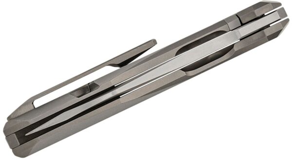 Techno 3 Flipper Knife 2.64" CTS-XHP Satin Plain Blade, Chamfered Titanium Handle, Frame Lock C158TIP3 - Image 5
